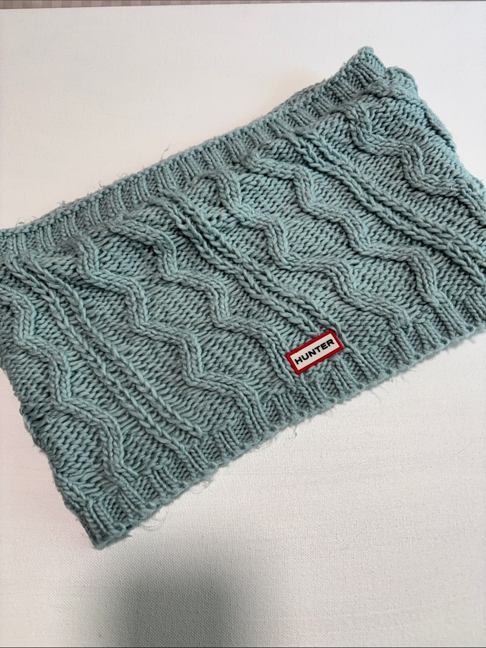 Hunter Cable Knit Neck Warmer - Light Teal
